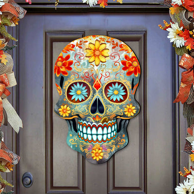 Sugar Skull Holiday Door Decor by G. DeBrekht - Halloween Decor - 8652793H