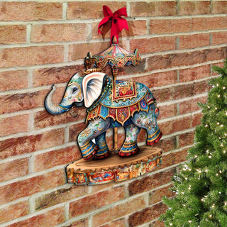 Carousel Elephant Holiday Door Decor by G. Debrekht - Christmas Decor - 8611029-2H