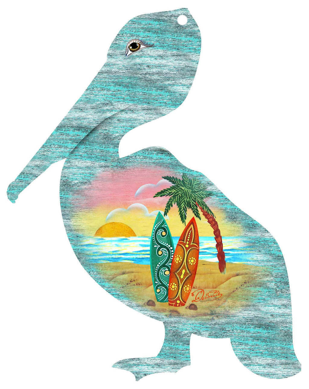 Pelican Decorative Coastal Door Decor by G. DeBrekht - Coastal Holiday Decor - 8198543H