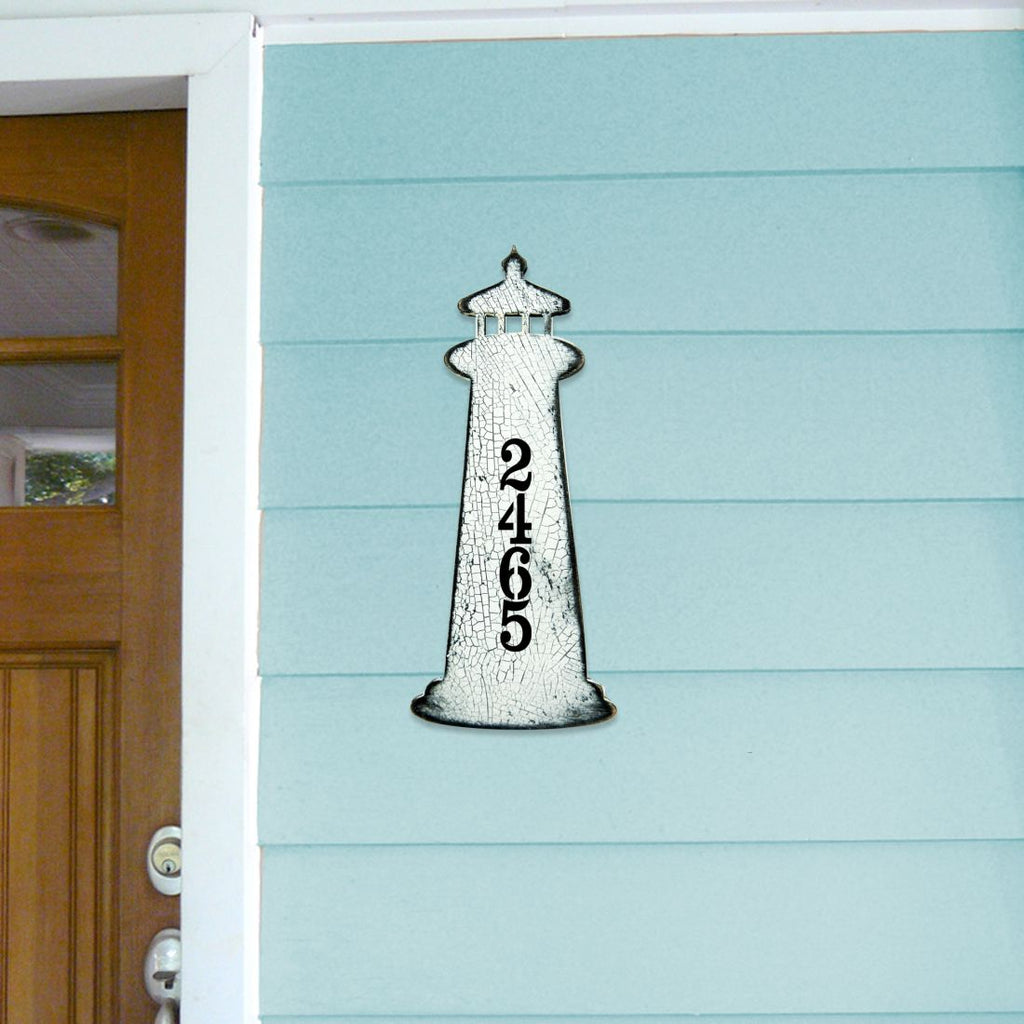 Nautical Coastal Wooden Personalized House Number Sign by G. Debrekht - Coastal Sea-Life Decor - Handcrafted Wooden Handcrafted Wooden Address Sign - MA98526