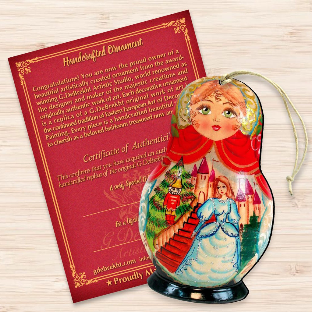 Story of Nutcracker Matreshka Wooden Ornaments by G. DeBrekht - Nativity Holiday Decor - 8115942