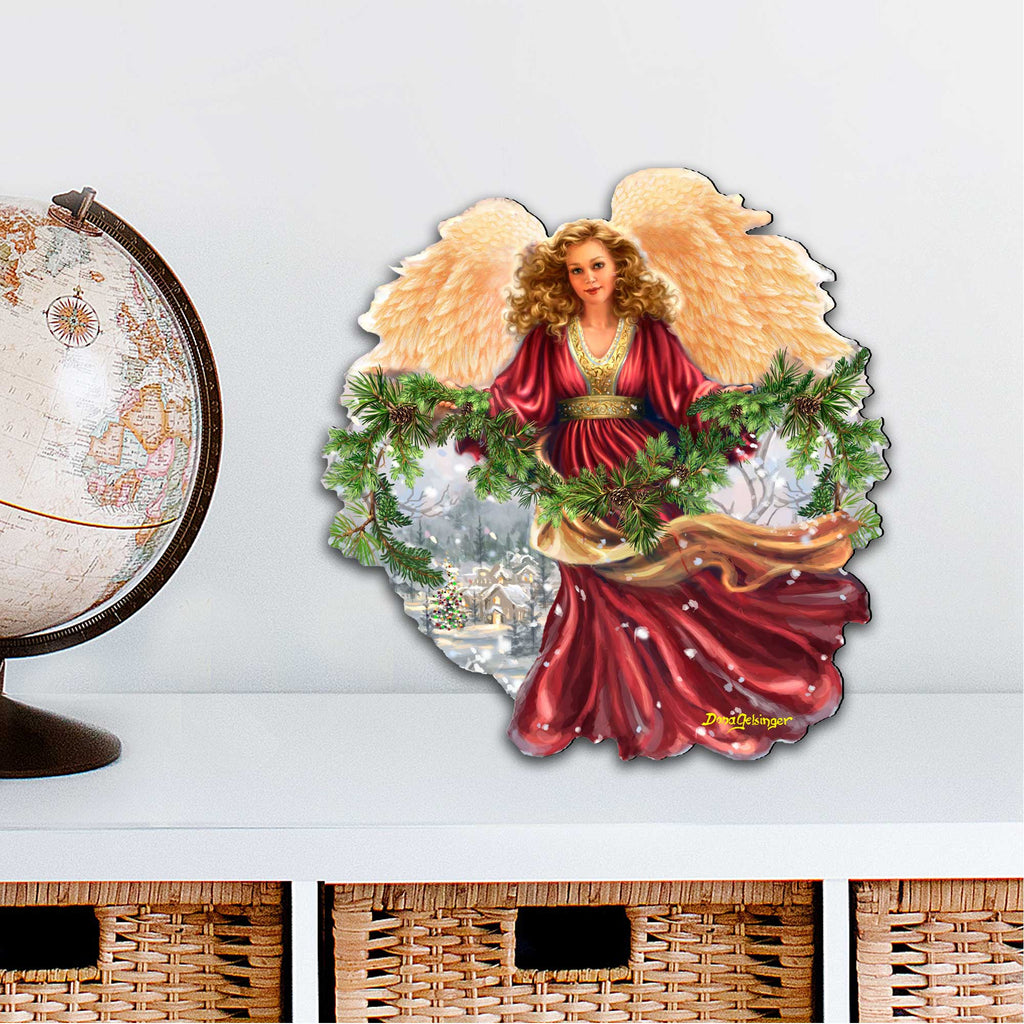 Snowfall Angel Holiday Door Decor by D. Gelsinger - Christmas Decor - 8461068H-DG