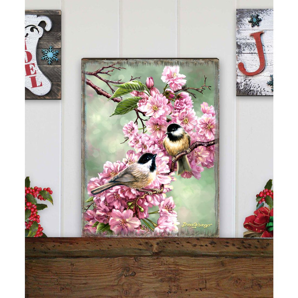 Spring Blossoms Wooden Wall Art by D. Gelsinger - Easter Spring Decor - 95671B-DG