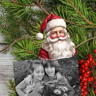 Jolly Santa Faces Clip-On Eco Wood Decorative Ornaments Set of 3 by G. Debrekht - Christmas Decor - 8091045C-S3