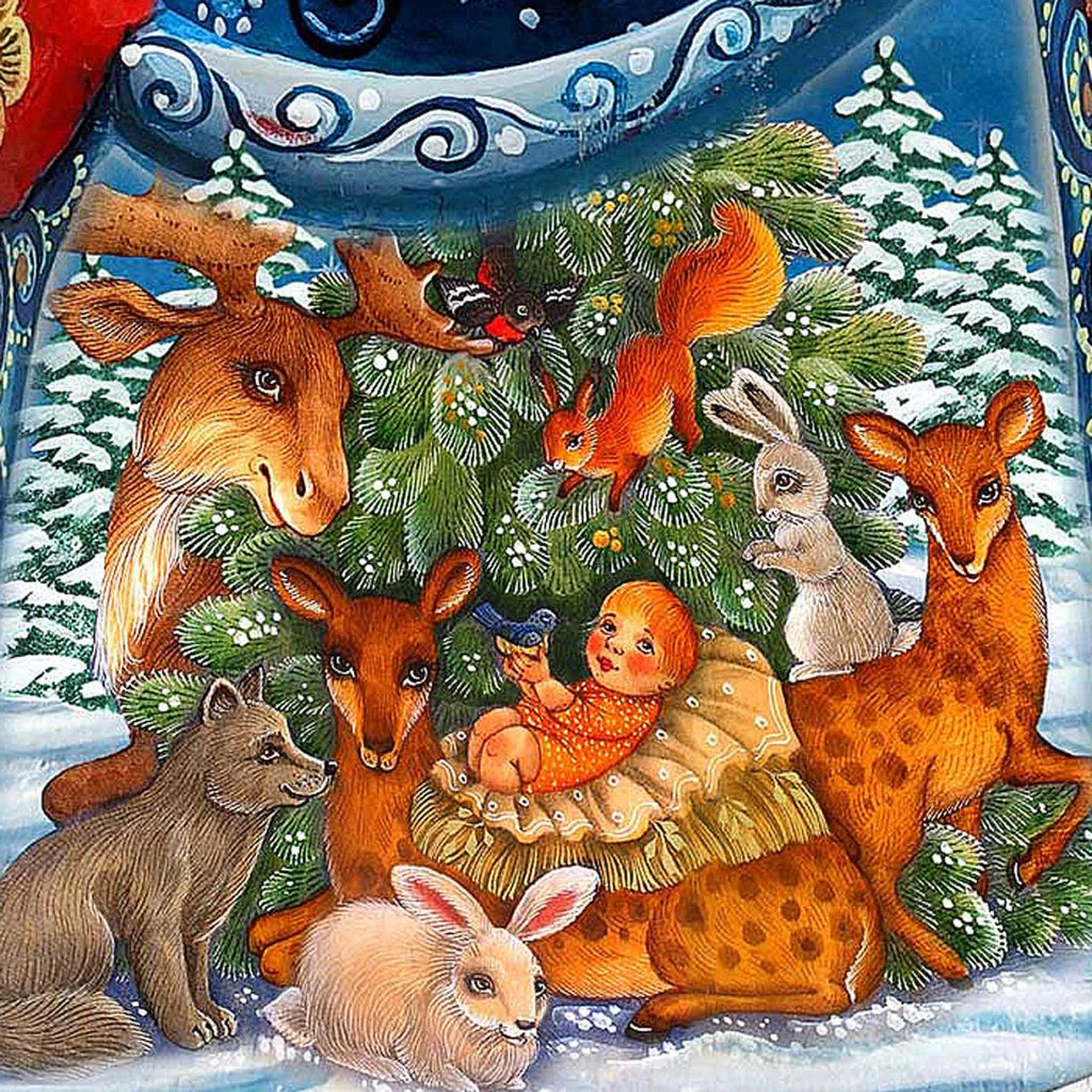 The Forest Animal Whisperer Hand-Painted WOODCARVED Figurine by G. DeBrekht - Christmas Decor - 8203013 *** PRE-ORDER - Handmade Just for You! ***