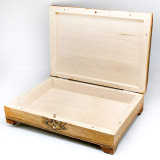 One-of-a-Kind Floral Ornament WOODCARVED Jewelry BOX 10x7x2.5