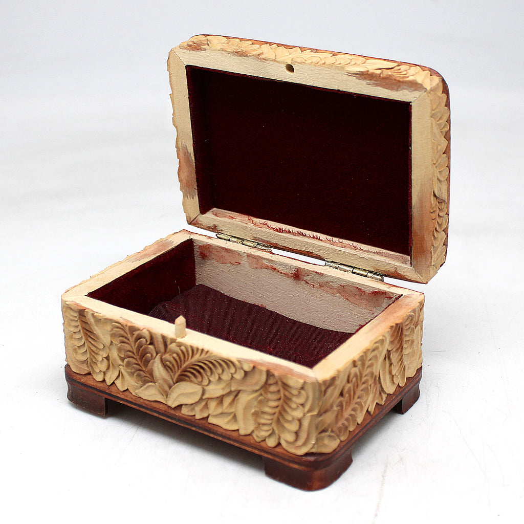 One-of-a-Kind Black Grouse WOODCARVED Jewelry BOX 4.5x3x2