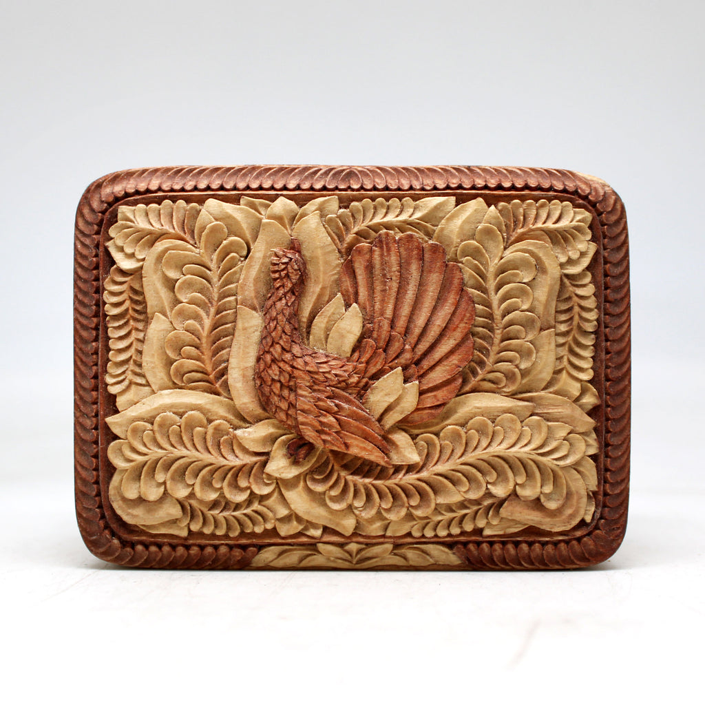 One-of-a-Kind Black Grouse WOODCARVED Jewelry BOX 4.5x3x2