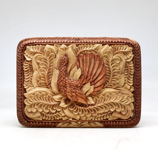 One-of-a-Kind Black Grouse WOODCARVED Jewelry BOX 4.5x3x2