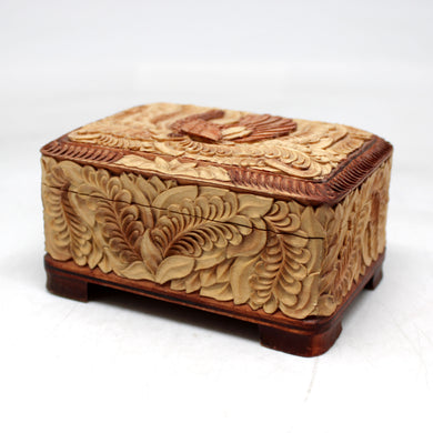 One-of-a-Kind Black Grouse WOODCARVED Jewelry BOX 4.5x3x2