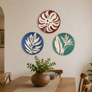 Tropical Botanical Wall Art Set of 3 – Organic Elements Collection - G987006