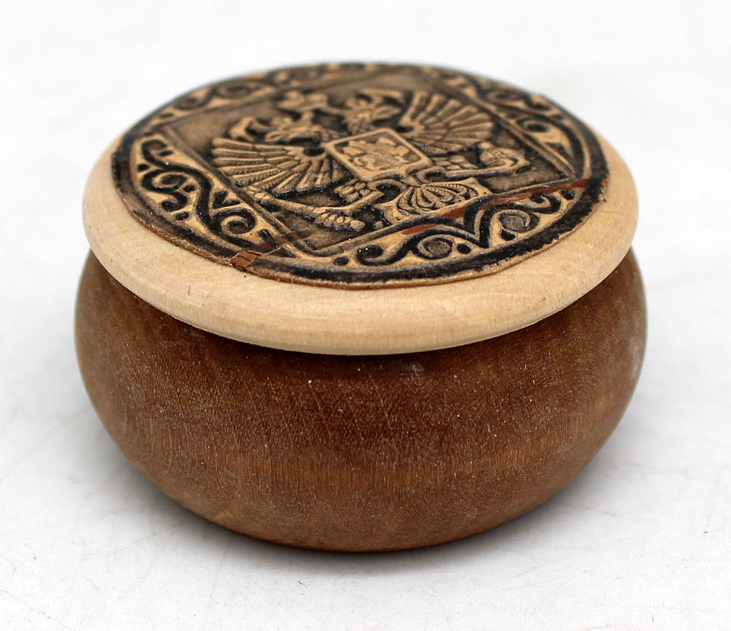 One of a Kind Birch Bark Tree Round Tiny Wooden Box 1