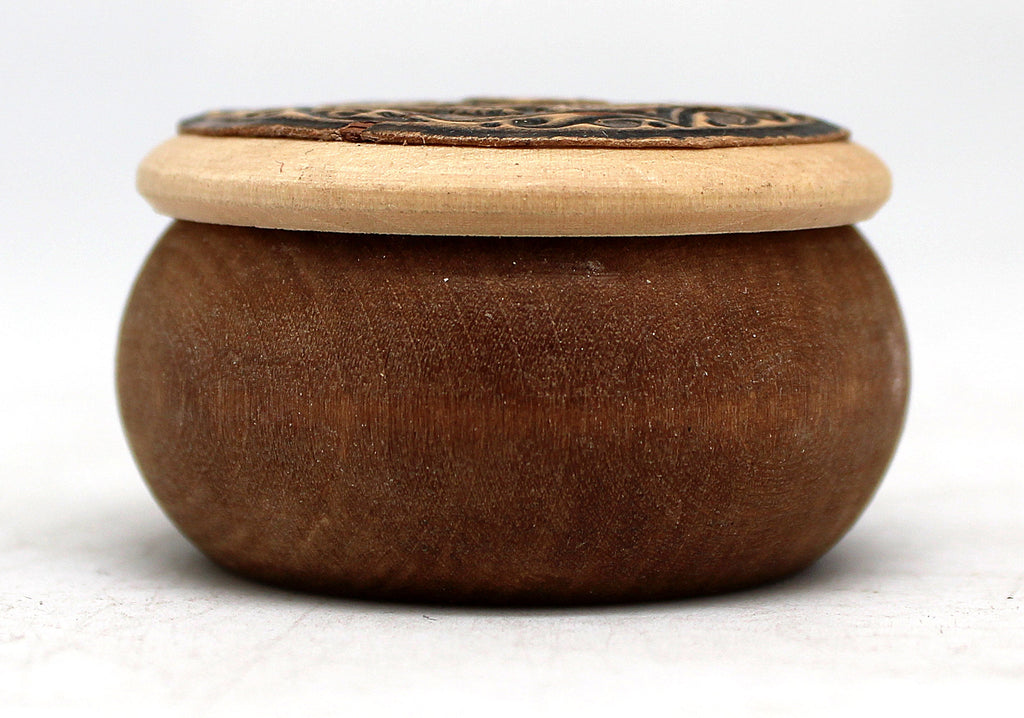 One of a Kind Birch Bark Tree Round Tiny Wooden Box 1