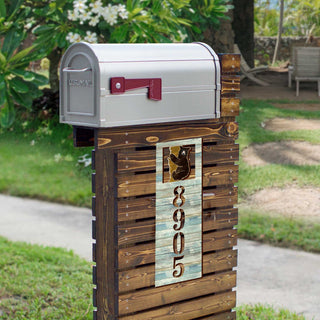 Wildlife Door Numbers Sign - Bear Cub Wooden House Number Plaque - Custom Home Address Sign - MA989825