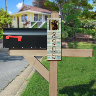 Wildlife Door Numbers Sign - Bear Cub Wooden House Number Plaque - Custom Home Address Sign - MA989825