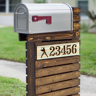 Handcrafted Baseball House Number Sign – Wooden Address Plaque with Sports Theme – Custom Home Handcrafted Wooden Address Sign MA989828