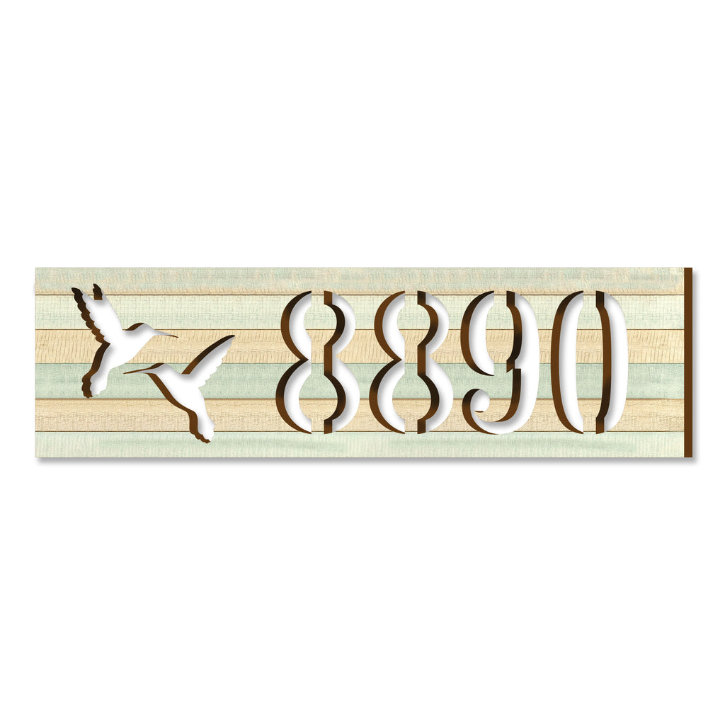 Hummingbird House Number Sign – Handcrafted Wooden Address Plaque for Mailbox Post or Porch – Custom Home Handcrafted Wooden Address Sign MA989830