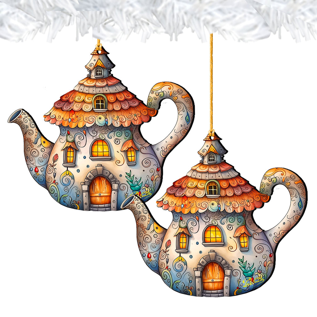Teapot Decorative Wooden Ornaments by G. Debrekht - Love Family Decor - 8688312
