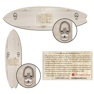 a cut out of a surfboard with a pair of scissors