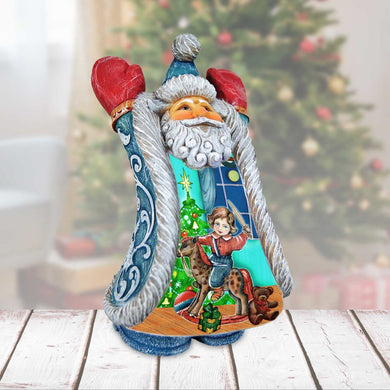 Rocking Horse Fun Santa Handcrafted Christmas Figurine - G. DeBrekht - Christmas Santa Snowman Decor - 531223