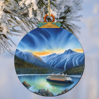 Alaska's Mountain Splendor Wooden Ornaments by G.Debrekht - Wildlife Holiday Decor - 870066