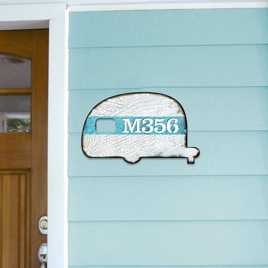 Camper Wooden Custom House Number Sign - Love Family Kids Decor - Handcrafted Wooden Address Sign - MA98431