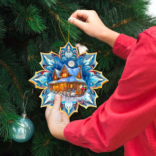 Brown Horse Snowflake Large Wooden Ornament by G. Debrekht - Nature Wildlife Decor - 8688432M