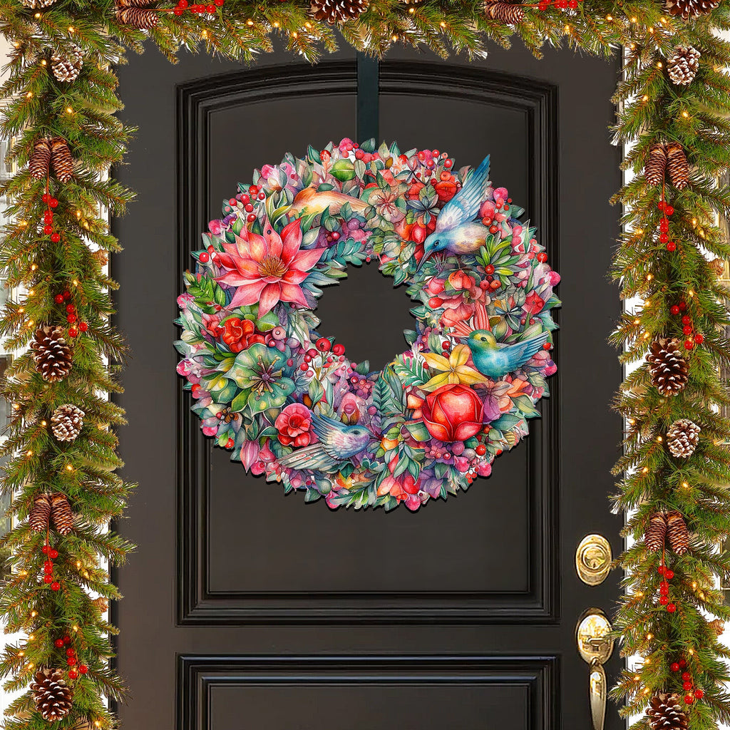 Summer Blooms Wreath Holiday Door Decor by G. Debrekht - Spring Easter Decor - 8611072H