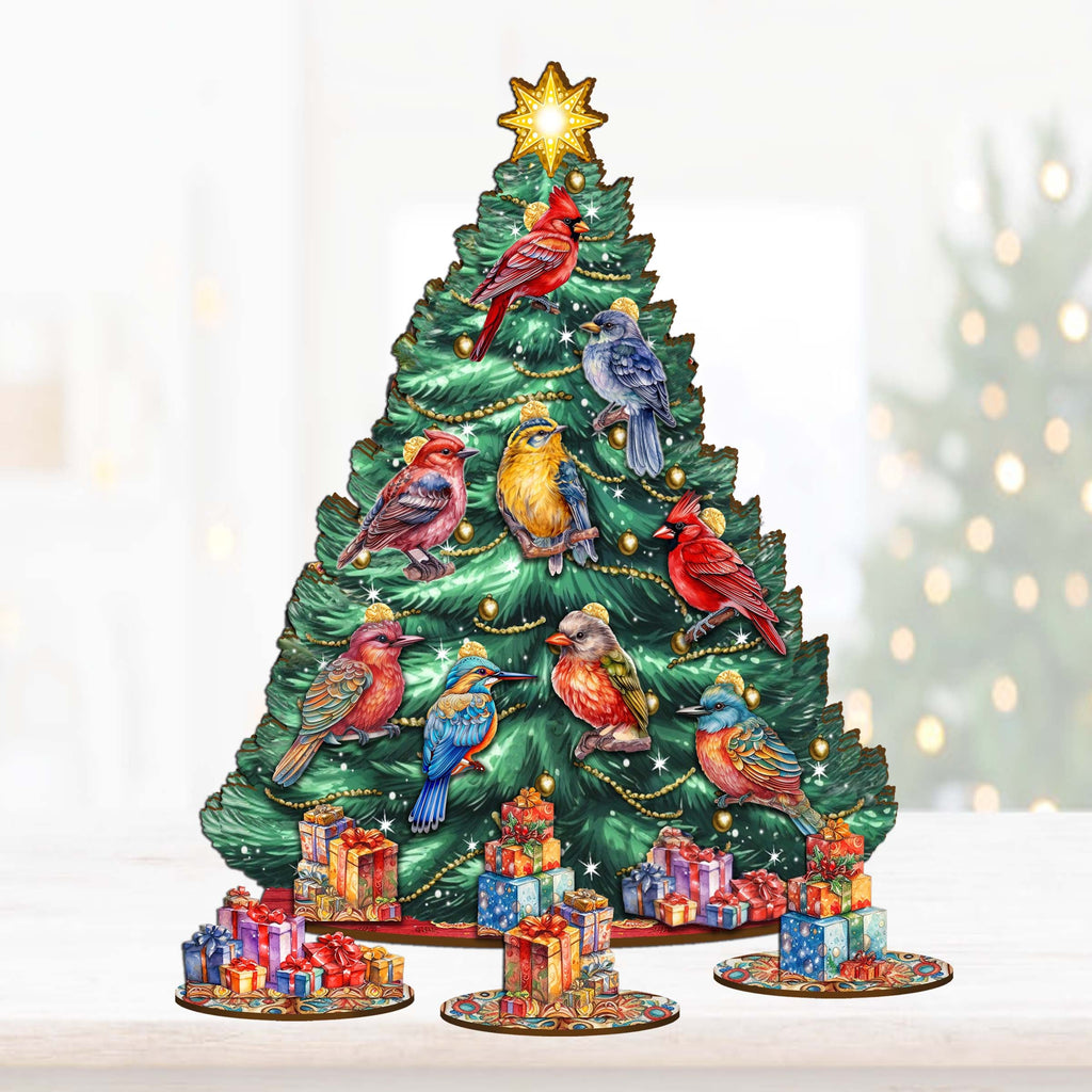 Christmas Birds Christmas Tree Eco Wood Set by G.DeBrekht Christmas Decor - 8091511