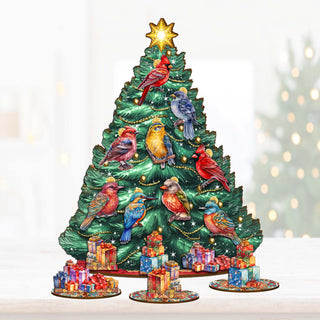 Christmas Birds Christmas Tree Eco Wood Set by G.DeBrekht Christmas Decor - 8091511