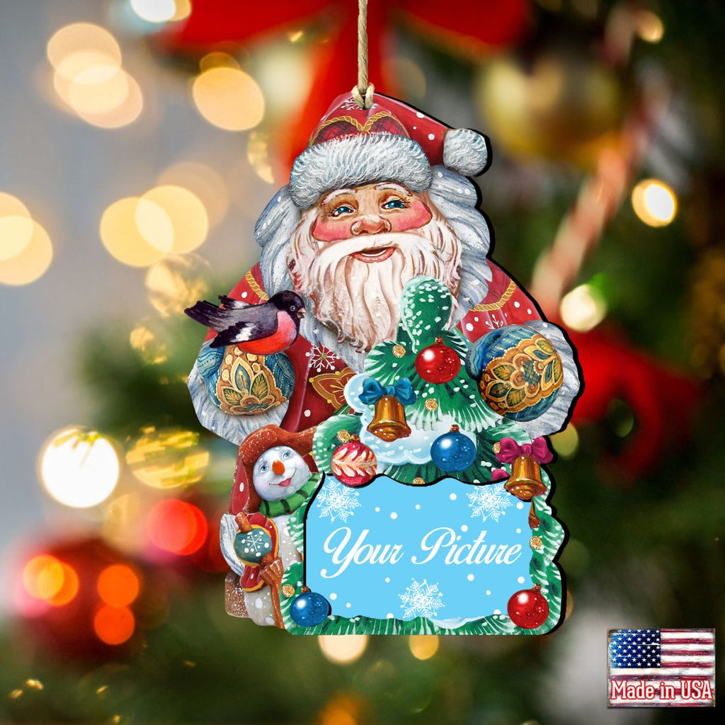 Santa Christmas Picture Frame Ornaments - Ornament for Photo - Christmas Santa Snowman Decor - 8119181PF