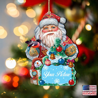 Santa Christmas Picture Frame Ornaments - Ornament for Photo - Christmas Santa Snowman Decor - 8119181PF