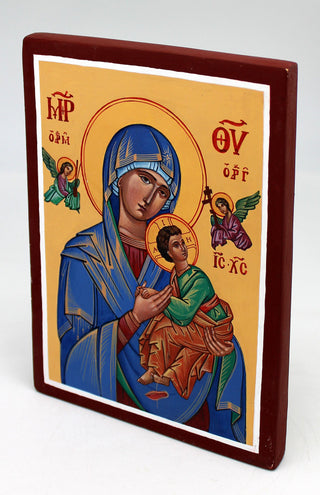 Virgin Mary Directress - Original One-of-a-Kind Orthodox Icon Handpainted on Wood 7.5 x 5.5