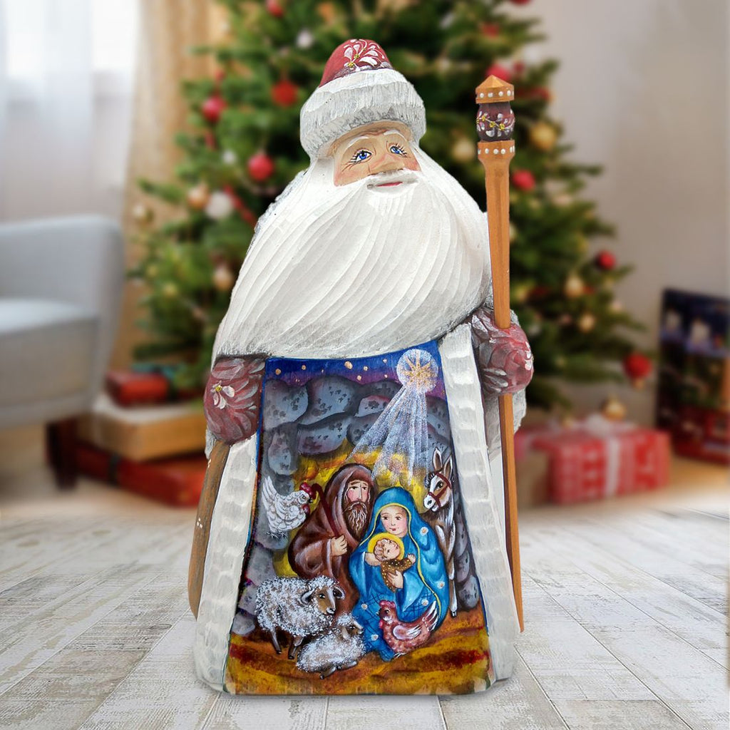 Nativity Santa Hand-Painted WOODCARVED Masterpiece by G. DeBrekht - Nativity Holiday Decor - 821461