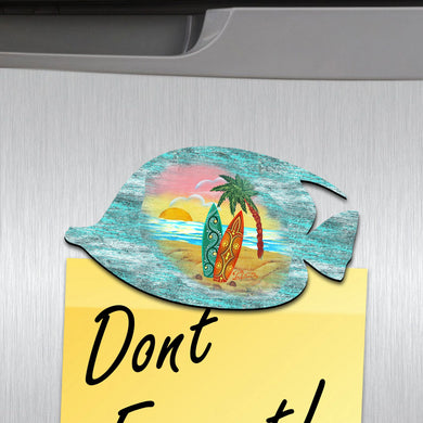 Tropical Fish Shaped Refrigerator Coastal Magnets Set of 3