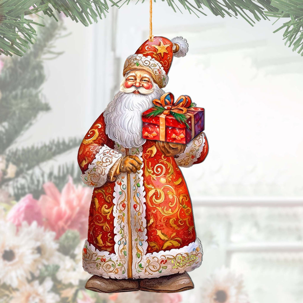 St. Nick's Gift Wooden Ornaments by G. Debrekht - Christmas Santa Snowman Decor - 8691410