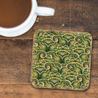 Floral Wooden Cork Coasters Gift Set of 4 by Nature Wonders - Nature Wildlife Decor - 95021C-S4
