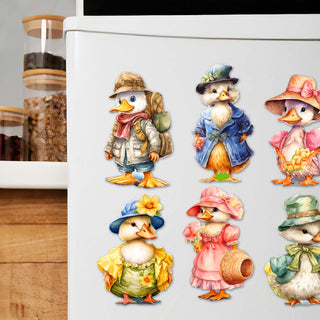 Easter Ducks Decorative Eco Wood Magnets Set of 6 by G. Debrekht - Easter Decor - 8090043G-S6