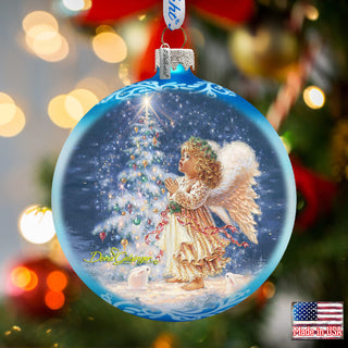 a christmas ornament with an angel on it