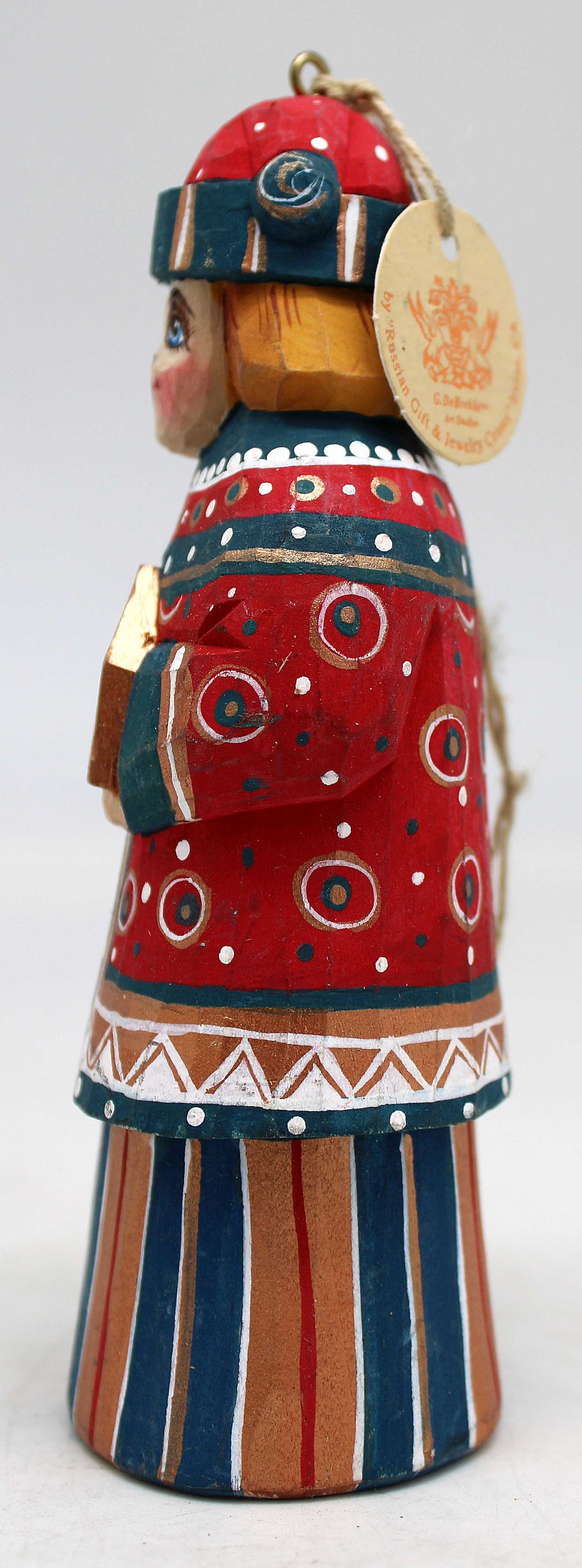 One-of-a-Kind Ornament WOODCARVED Handpainted Figurine 5.5