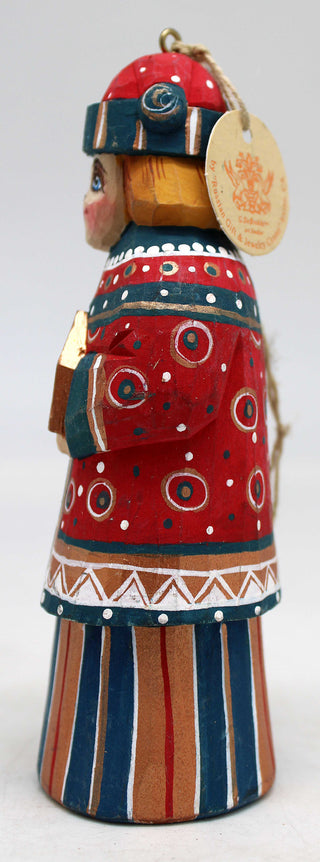 One-of-a-Kind Ornament WOODCARVED Handpainted Figurine 5.5