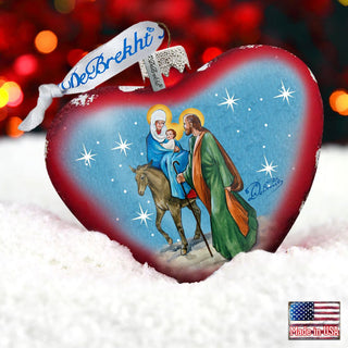 Nativity Heart Glass Ornament by G. DeBrekht - Nativity Holiday Decor - 73511