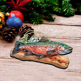 Splendid Sockeye Wooden Ornaments by G.Debrekht - Wildlife Holiday Decor - 8710109-2