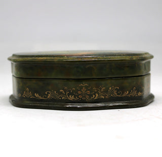 Handpainted One-of-a-Kind Papier Mache Lacquered Box 4 x 2.5 x 1.25