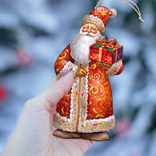 St. Nick's Gift Wooden Ornaments by G. Debrekht - Christmas Santa Snowman Decor - 8691410