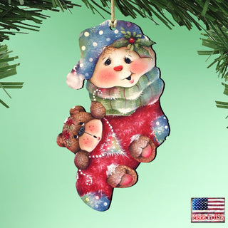 Bearly Hanging on Wooden Ornaments by Jamie Mills-Price - Christmas Decor - 8457501