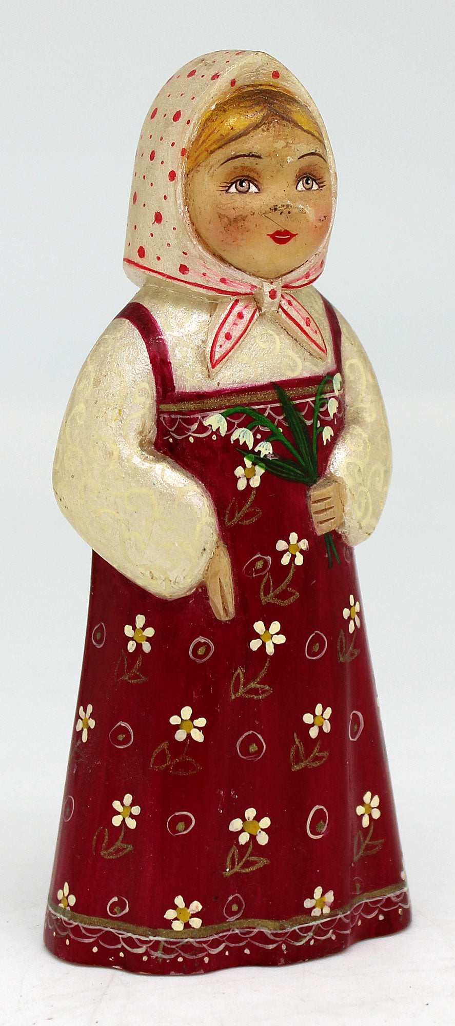 One-of-a-Kind Girl with Flowers Unique Hand Painted Figurine 5
