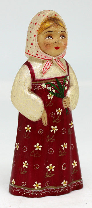 One-of-a-Kind Girl with Flowers Unique Hand Painted Figurine 5