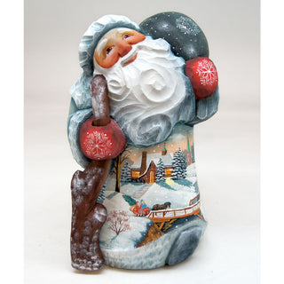the Journey of the Evergreen Santa Hand-Painted WOODCARVED Figurine by G. DeBrekht - Christmas Decor - 821527M *** PRE-ORDER - Handmade Just for You! ***