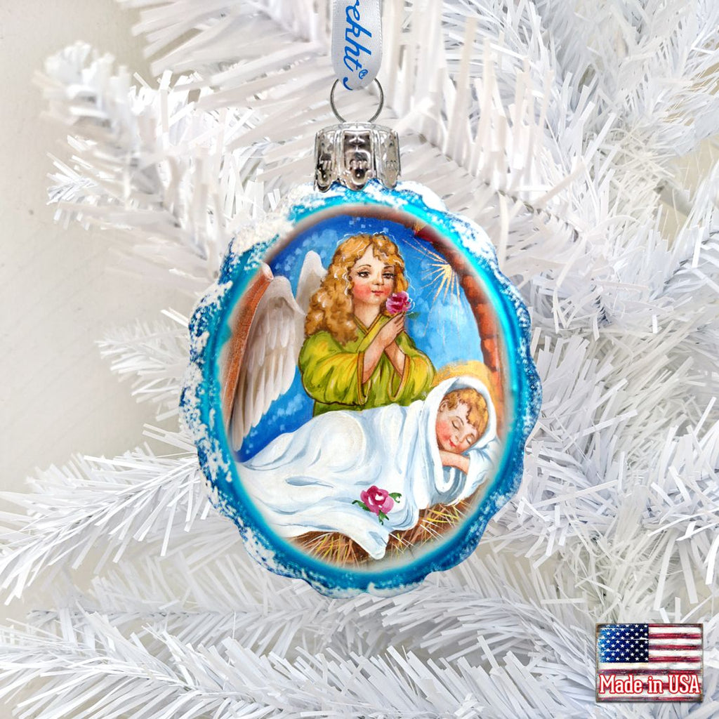 Watching Over You Angel Mercury Glass Ornament by G. DeBrekht - Nativity Holiday Decor - 773028